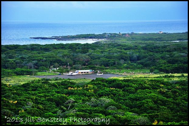 View of Utila airport from Pumpkin Hill
